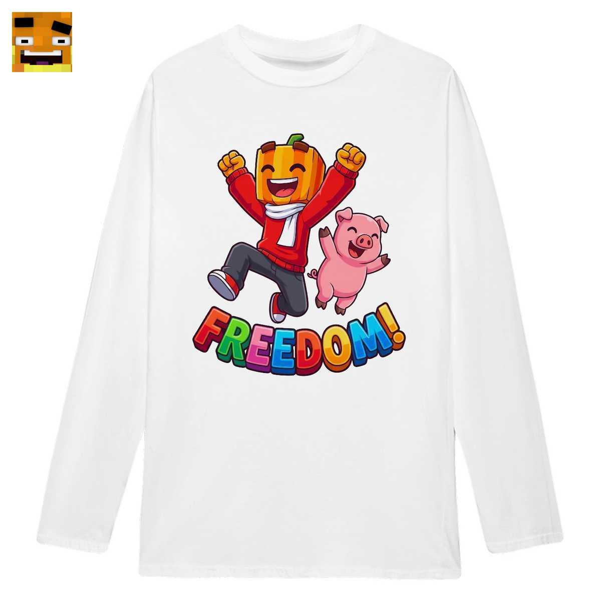 Paluten Merch: Kürbis Gamer & Schweinchen feiern die Freiheit! - Offizielles Cartoon-Shirt 2 Paluten Merch: Kürbis Gamer & Schweinchen feiern die Freiheit! - Offizielles Cartoon-Shirt – Bild 2