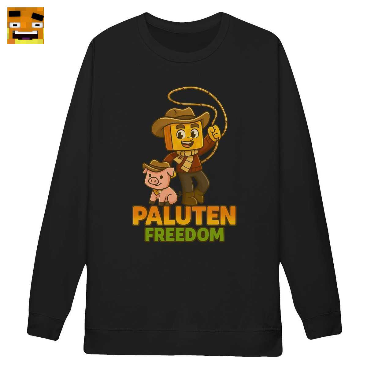 Paluten Merch: Kürbis-Cowboy & Schweinchen Freund auf Abenteuer T-Shirt - Offizielles Freedom Design 4 Paluten Merch: Kürbis-Cowboy & Schweinchen Freund auf Abenteuer T-Shirt - Offizielles Freedom Design – Bild 4