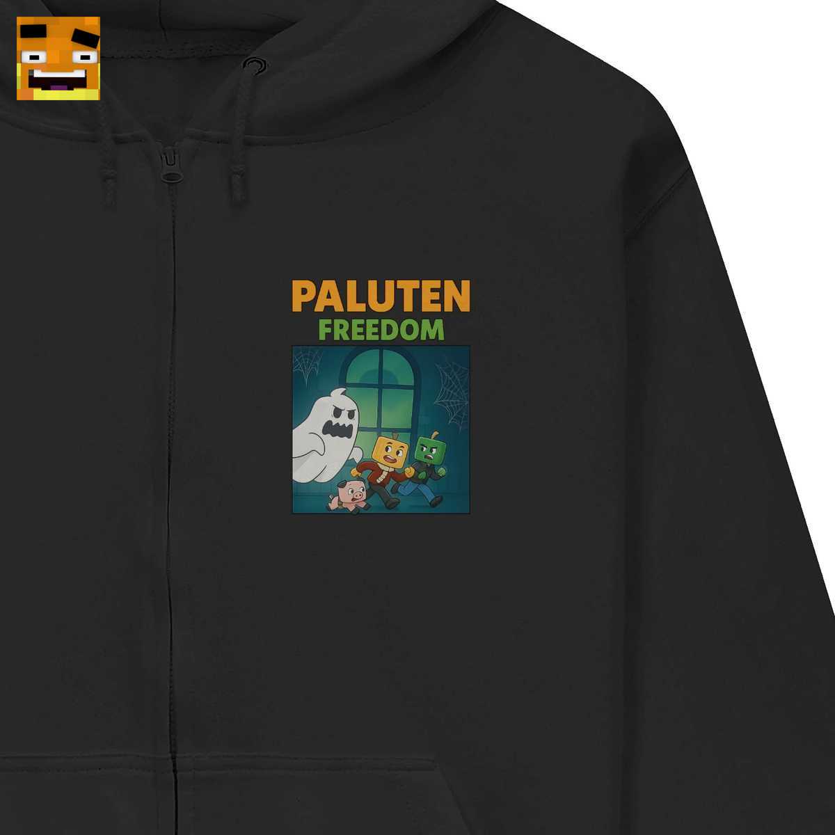 Paluten Merch: Kürbis-Gamer auf gruseliger Geisterjagd im Spukhaus - Offizielles Geisterjagd T-Shirt 4 Paluten Freedom Geisterjagd Hoodie | Kürbis Gamer & Edgar im Spukhaus Design