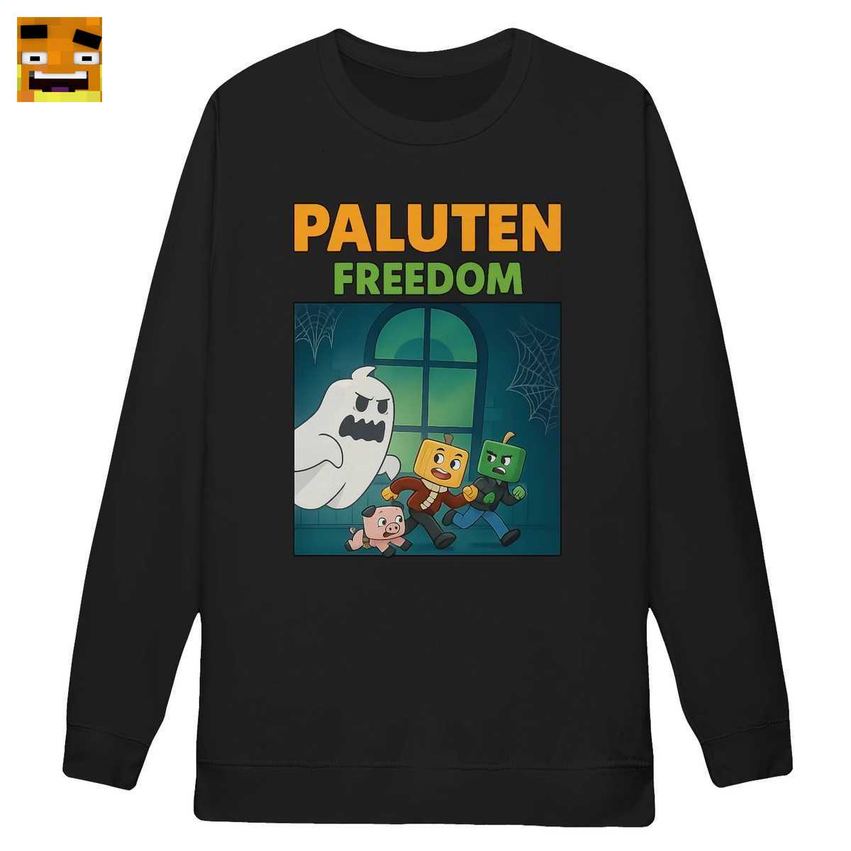 Paluten Merch: Kürbis-Gamer auf gruseliger Geisterjagd im Spukhaus - Offizielles Geisterjagd T-Shirt 2 Paluten Freedom Geisterjagd Sweatshirt | Gruseliges Halloween Gaming Design