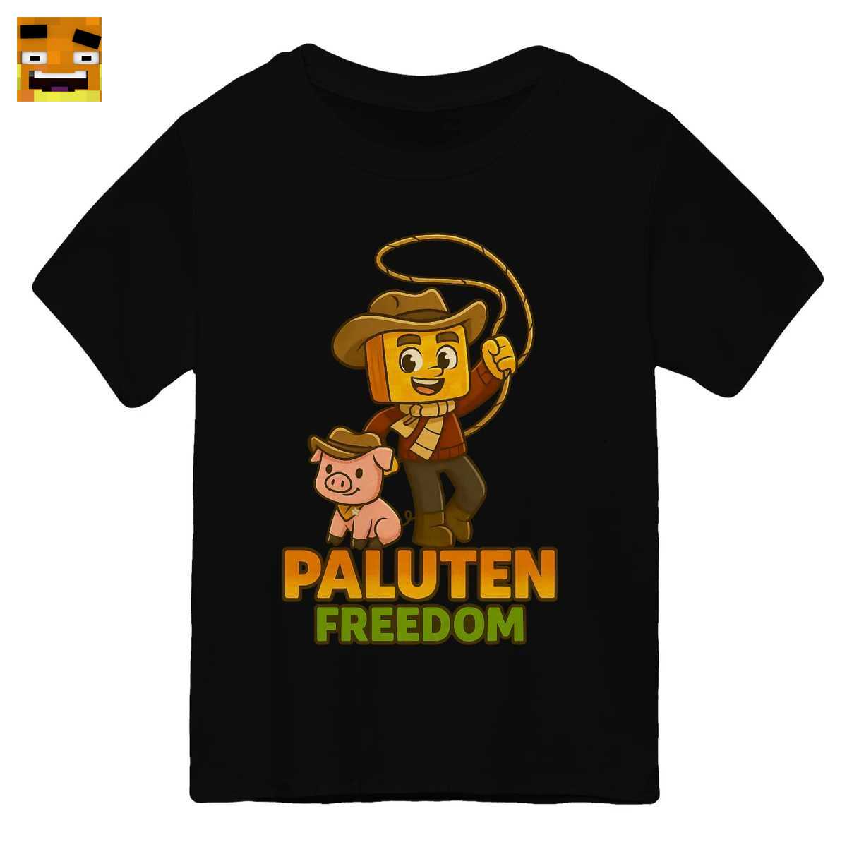 Paluten Merch: Kürbis-Cowboy & Schweinchen Freund auf Abenteuer T-Shirt - Offizielles Freedom Design 1 Paluten Merch: Kürbis-Cowboy & Schweinchen Freund auf Abenteuer T-Shirt - Offizielles Freedom Design