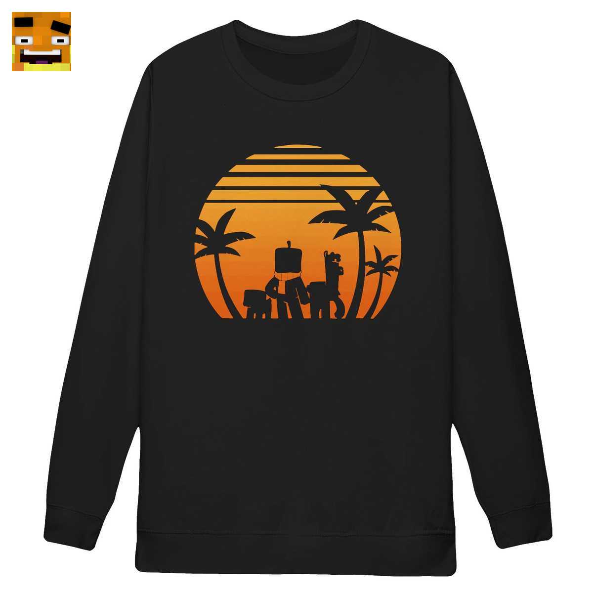 Paluten Merch: Kürbis-Kopf Gamer am Strand Retro Sonnenuntergang - 80er Jahre Gaming Shirt 1 Paluten Merch: Kürbis-Kopf Gamer am Strand Retro Sonnenuntergang - 80er Jahre Gaming Shirt