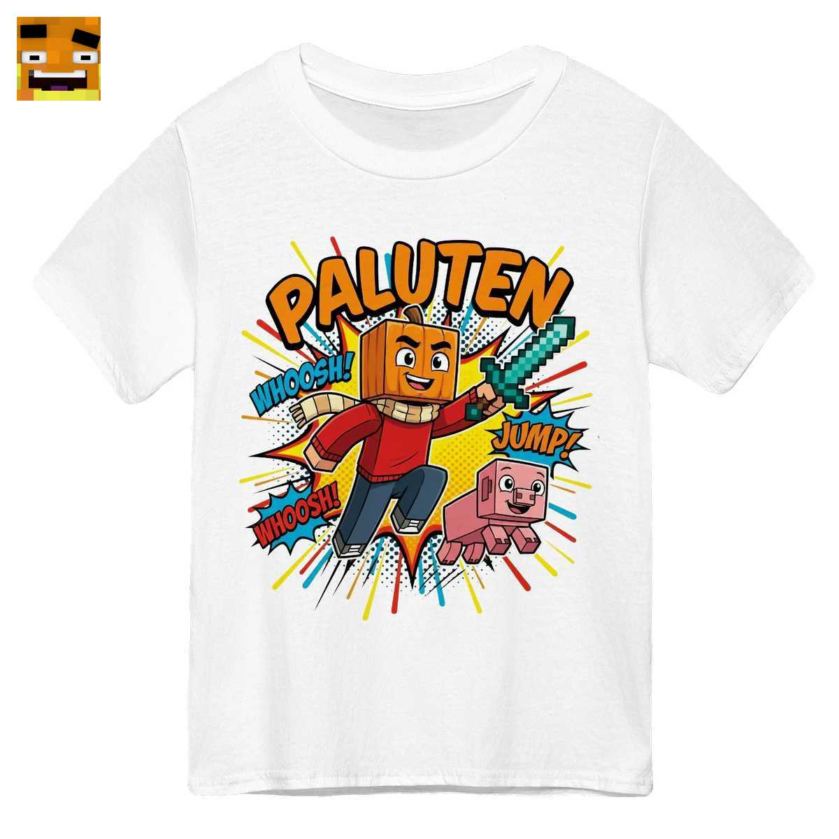 Paluten Merch: Kürbiskopf-Held & Schwein Comic-Abenteuer - Offizielles Comic T-Shirt 1 Paluten Merch: Kürbiskopf-Held & Schwein Comic-Abenteuer - Offizielles Comic T-Shirt