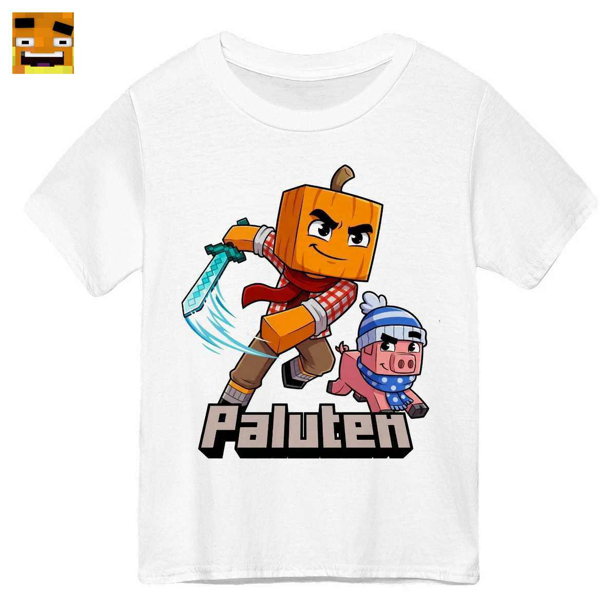 Paluten Merch: Kürbiskopf Gamer im Abenteuer mit Schweinchen - Gaming Fan-Shirt mit Edgar 1 Paluten Merch: Kürbiskopf Gamer im Abenteuer mit Schweinchen - Gaming Fan-Shirt mit Edgar